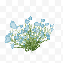 小清新蓝色花朵图片_一束蓝色的花设计图