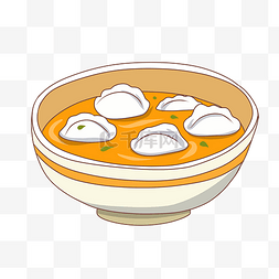 呵护您的健康图片_一碗汤水饺手绘插画
