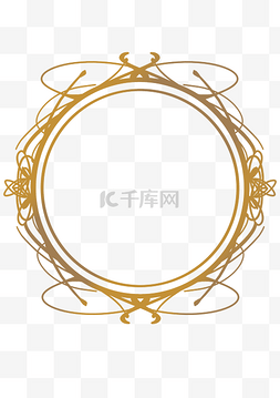 欧式圆形装饰花纹图片_金色圆形欧式边框