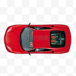现代小轿车图片_一辆红色小轿车俯视图