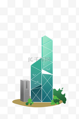 香港中银大厦插画