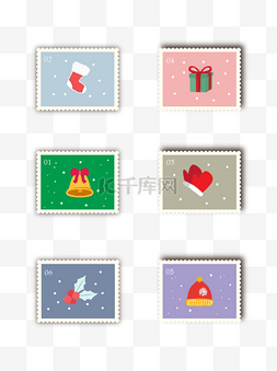 圣诞邮票贴纸