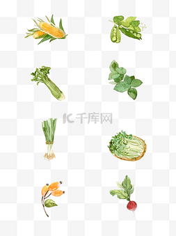 卡通买蔬果图片_手绘蔬果食物可商用元素