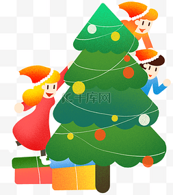圣诞帽免扣图片_圣诞节圣诞树插画