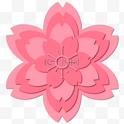 粉色立体折纸樱花