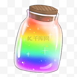 彩色装彩虹的瓶子元素