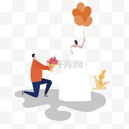 求婚气球图片_通用节日彩色卡通手绘求婚
