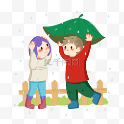 谷雨黄色栅栏插画