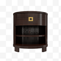 欧式复古柜子图片_圆形的木制床头柜子