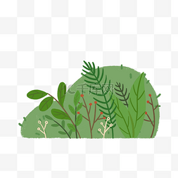 绿色的草丛手绘插画