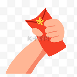 春节红包海报图片_红色通用一只手拿红包