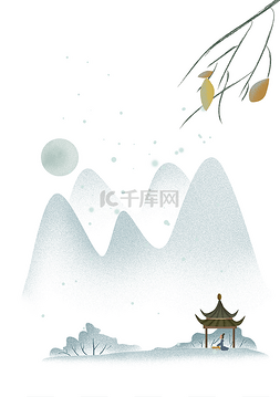 二十四山图片_中国风冬季雪天风景