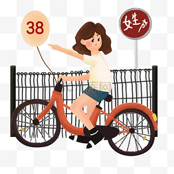 骑自行车女生图片_女生节自行车