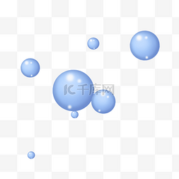 水圆形蓝色图片_圆形蓝色小清新卡通水滴