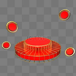 3D立体圆球舞台海报装饰C4D
