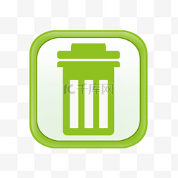 节能环保矢量图片_绿色回收垃圾桶图标