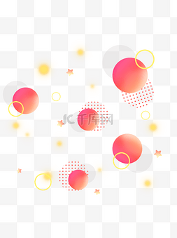 漂浮几何图片_电商红色圆球几何漂浮元素