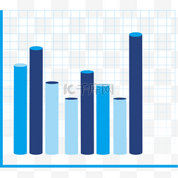 走势图图片_蓝色扁平化条形图