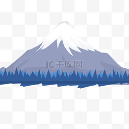 手绘富士山插画图案