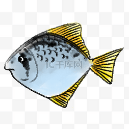 水墨热带鱼装饰插画
