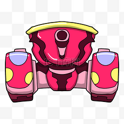 坦克卡通图片_红粉色花纹坦克