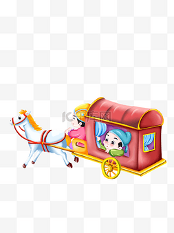 彩绘人物图片_古代乘坐马车的人