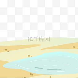沙漠图片_卡通黄色的沙滩免抠图