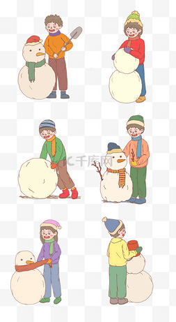 冬季堆雪人系列
