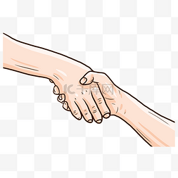 手绘卡通友谊握手