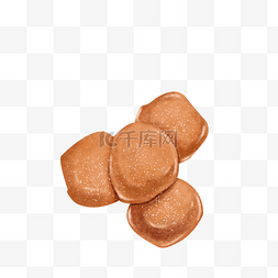 零食包插画图片_黄色糕点点心小面包甜品零食手绘