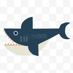 鱼儿游游图片_蓝色的鲨鱼免抠图