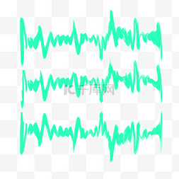 音频编辑软件图片_矢量绿色声波曲线PNG图片