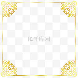 金色花纹中国风图片_欧风边框立体