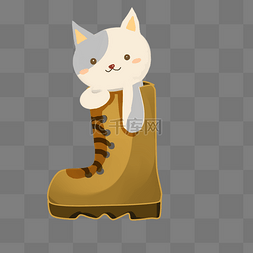 小奶猫和鞋子插画