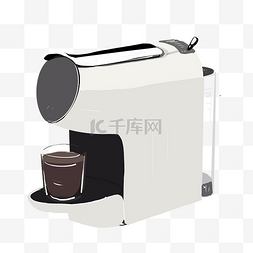 研磨咖啡图片_研磨的咖啡机插画