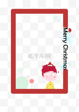 红色的英文字母图片_手绘圣诞节女孩边框