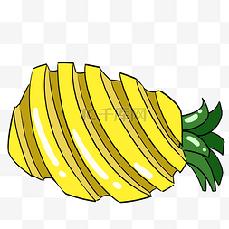 黄色的菠萝装饰插画