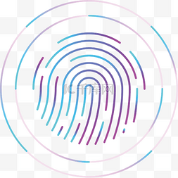 微信扫码指纹图片_矢量紫色指纹按钮
