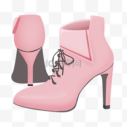 粉色短靴图片_ 粉色高跟短靴 