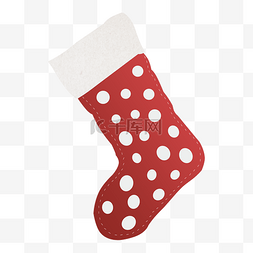 圣诞节圆点圣诞袜装饰手绘png