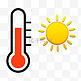 夏季太阳与温度计矢量图