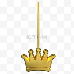 大气质感海报图片_女王节王冠C4D精致金色金属挂饰