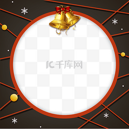 圆形圣诞边框图片_手绘圣诞铃铛边框