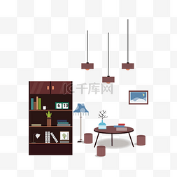 中式家具手绘图片_矢量手绘卡通家具