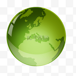 回收利用png图片_绿色矢量地球素材图