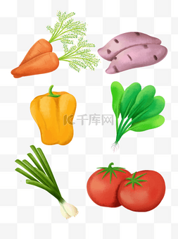 简约餐饮手绘图片_简约手绘蔬菜食品健康餐饮萝卜可