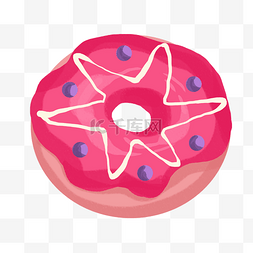 诱人的糕点图片_美味的红色甜甜圈插画