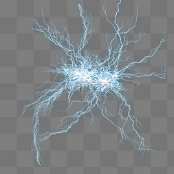 闪电蓝色光晕雷电元素