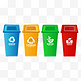 免扣卡通绿色垃圾桶