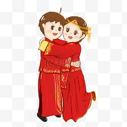 中式婚礼手绘PNG素材
